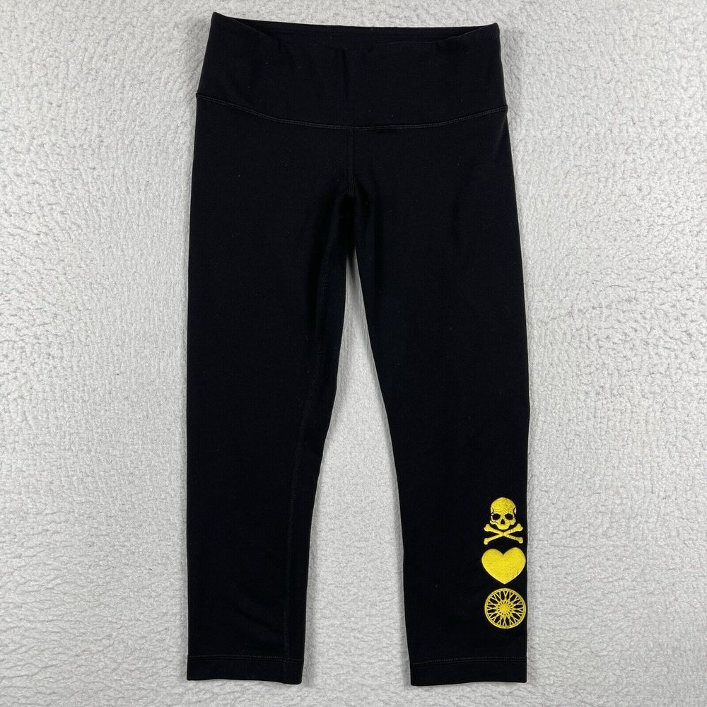 Lululemon Leggings Womens 4 Black Gym Yoga Activewear Cropped Pant Soul Cycle